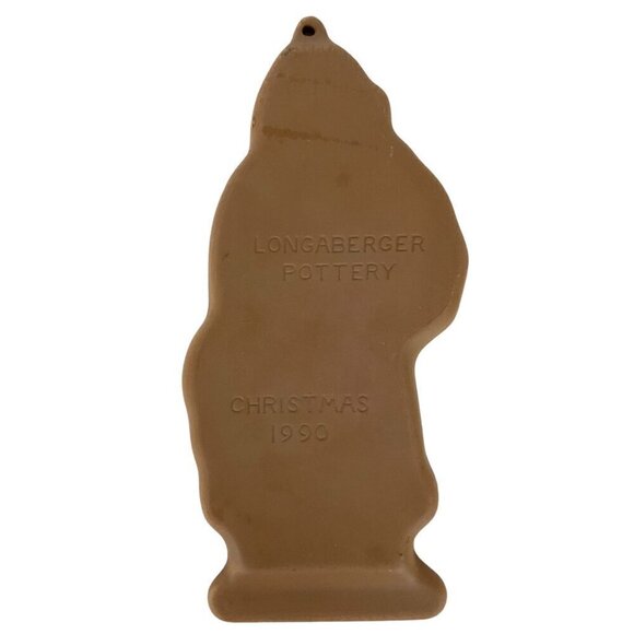 Longaberger Pottery Father Christmas 1990 Cookie Mold Cutter Stoneware Holiday B - Picture 2 of 3